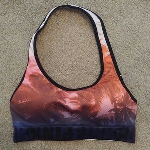 VS PINK Cool & Comfy Halter Sports Bra Palm
